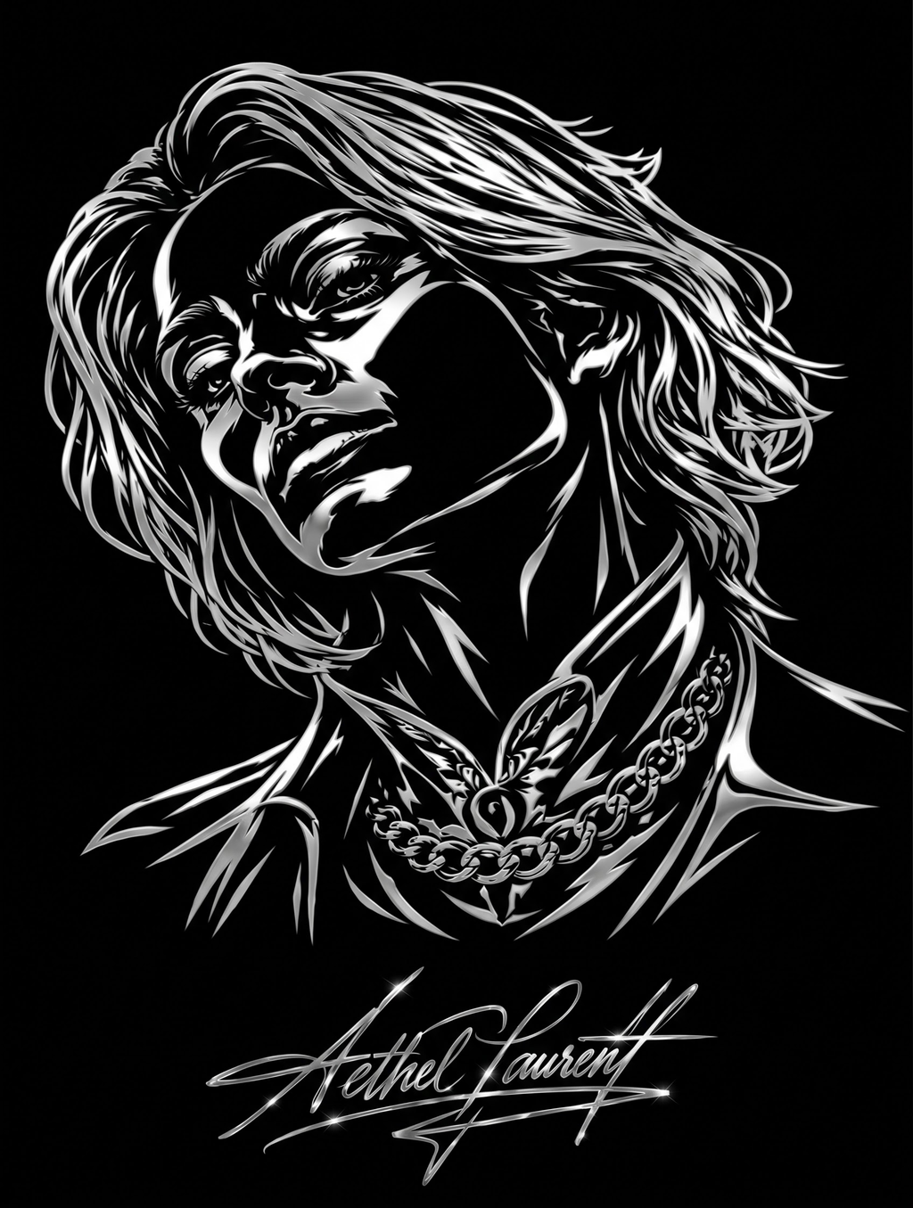 AETHEL LAURENT “La Silhouette” Graphic Tee