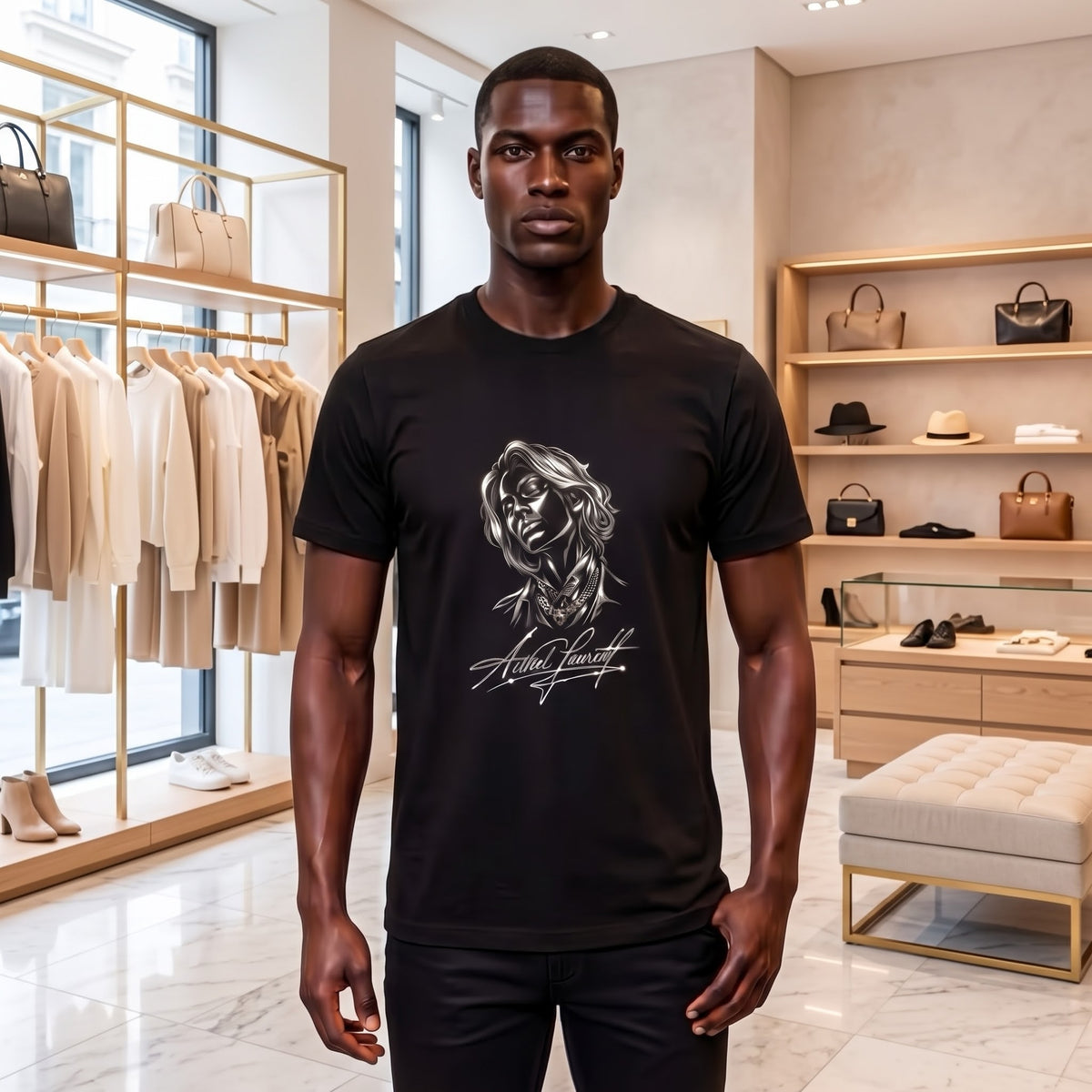 AETHEL LAURENT “La Silhouette” Graphic Tee
